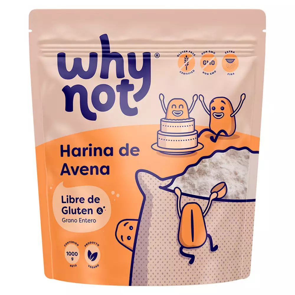 Harina de avena why not x 1000gr libre de gluten 1536
