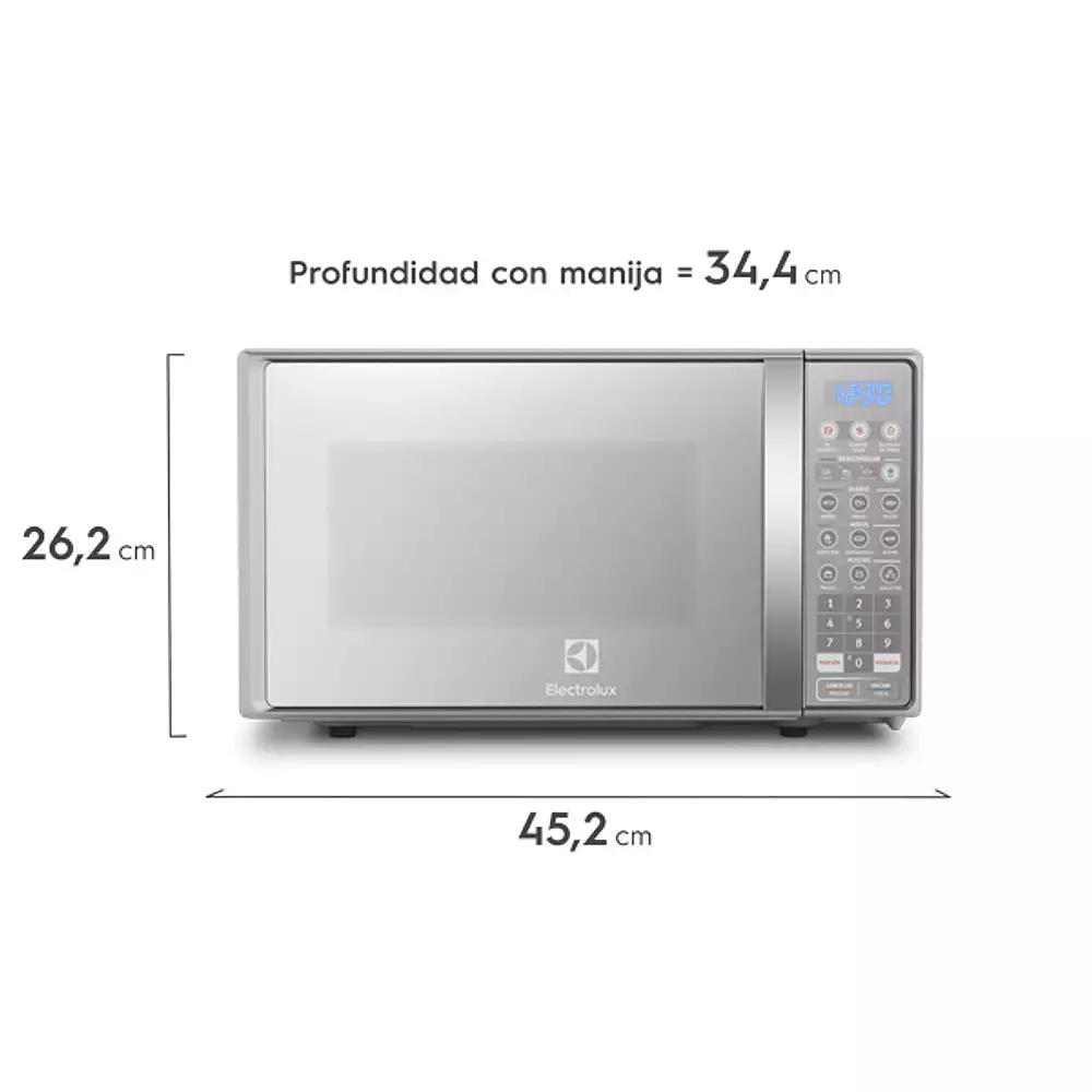 Horno Microondas Electrolux 45X26X34Cm Gris Plata 7 Pc 700 W