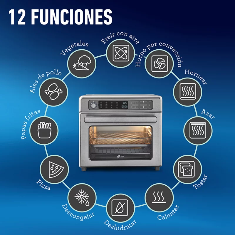 Horno Tostador-Freidora Oster 22 Lt Cromado Digital 2121405