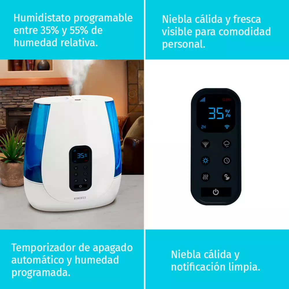Humidificador homedics aire frio y caliente total confort plus