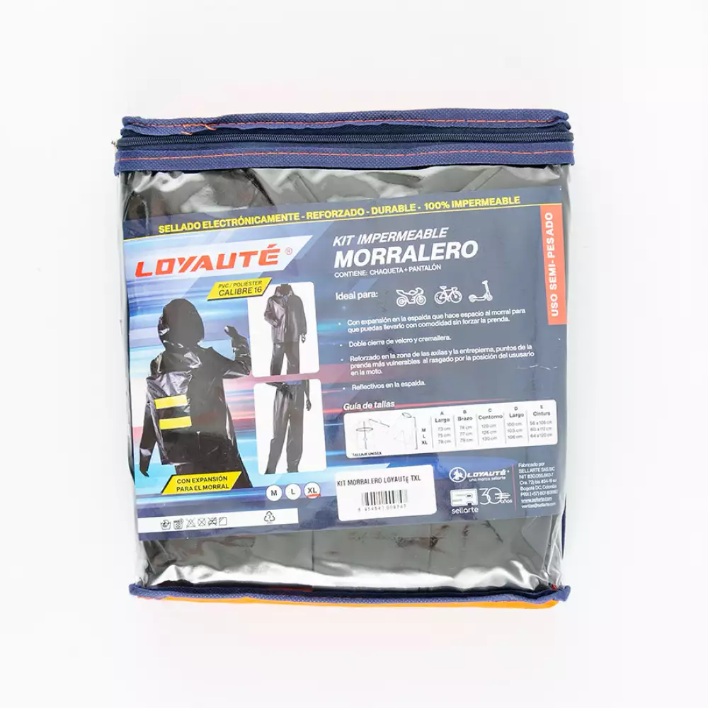 Impermeable Moto Morral 2Pz Xl Pvc Morrl Txl
