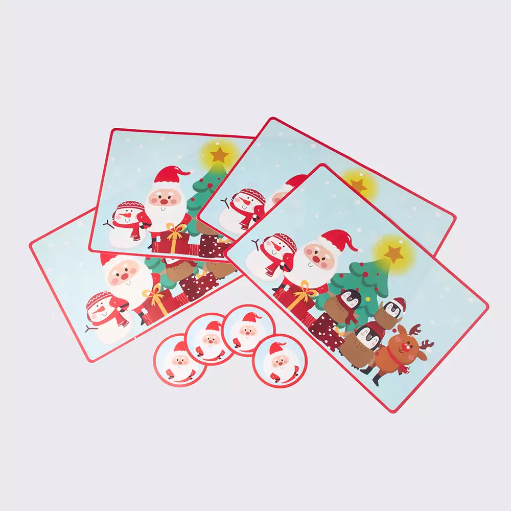 Individual+Portavaso Miro Christmas Santa 43X43Cm Rojo Polipropi