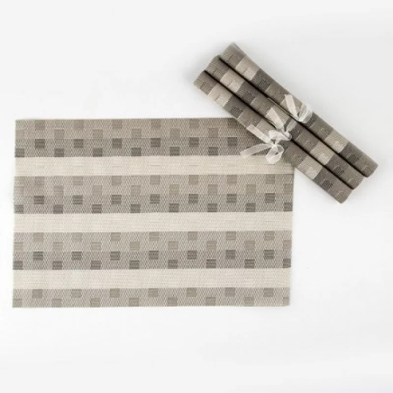 Individuales Expressions Setx4 Pvc Rectangul 30X45Cm Square Silver