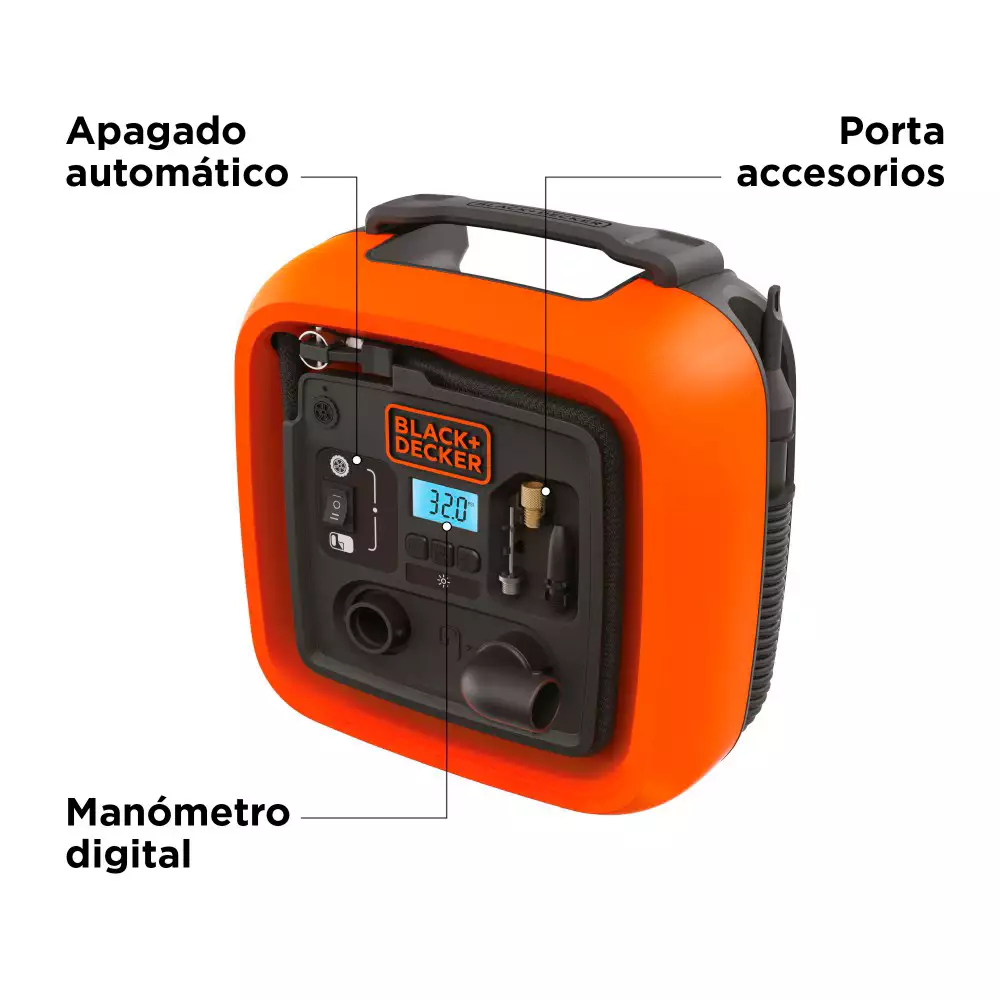 Inflador Black And Decker Multiproposito 12 V Bdinf12-La