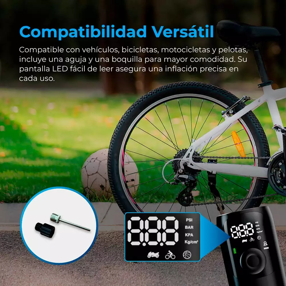 Inflador Neumaticos Autosky Digital 3 Usos 5 V Aac