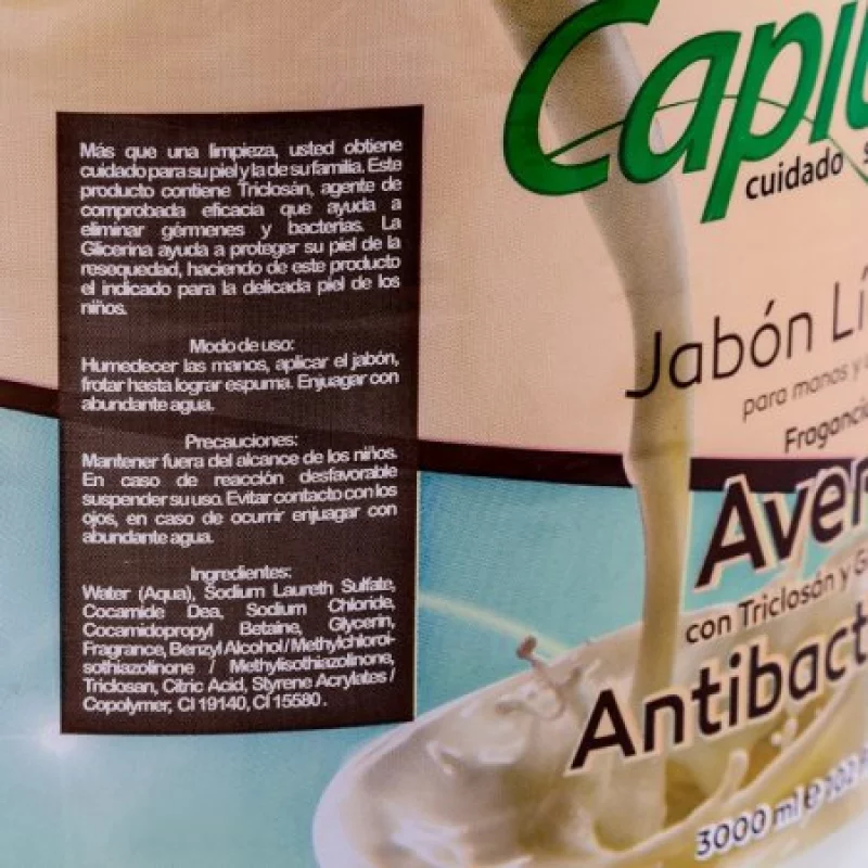 Jabon liquido antibacterial capibell 8021713 3000ml avena