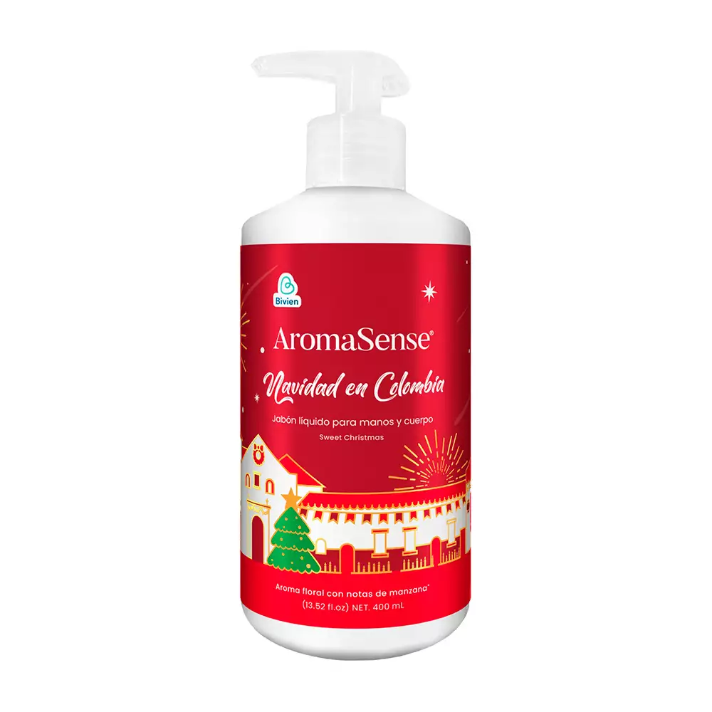 Jabon Liquido Aromasense Manzana Navidad Rojo 400 Ml 101804