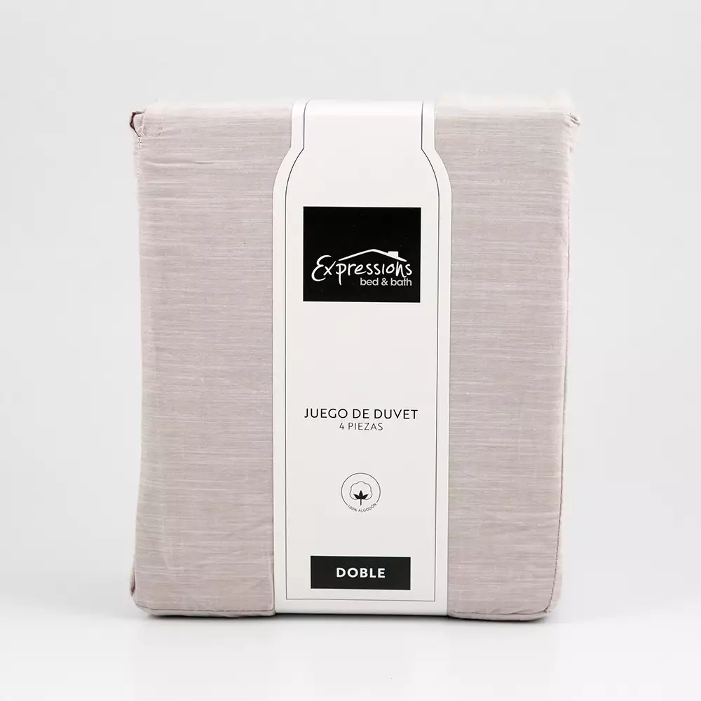 Juego De Duvet Expressions Doble 190X140Cm Beige 100% Algodon