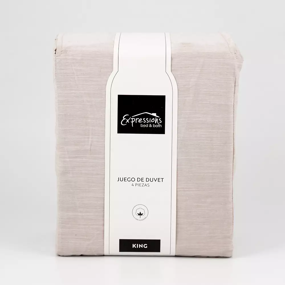 Juego De Duvet Expressions King 200X200Cm Beige 100% Algodon