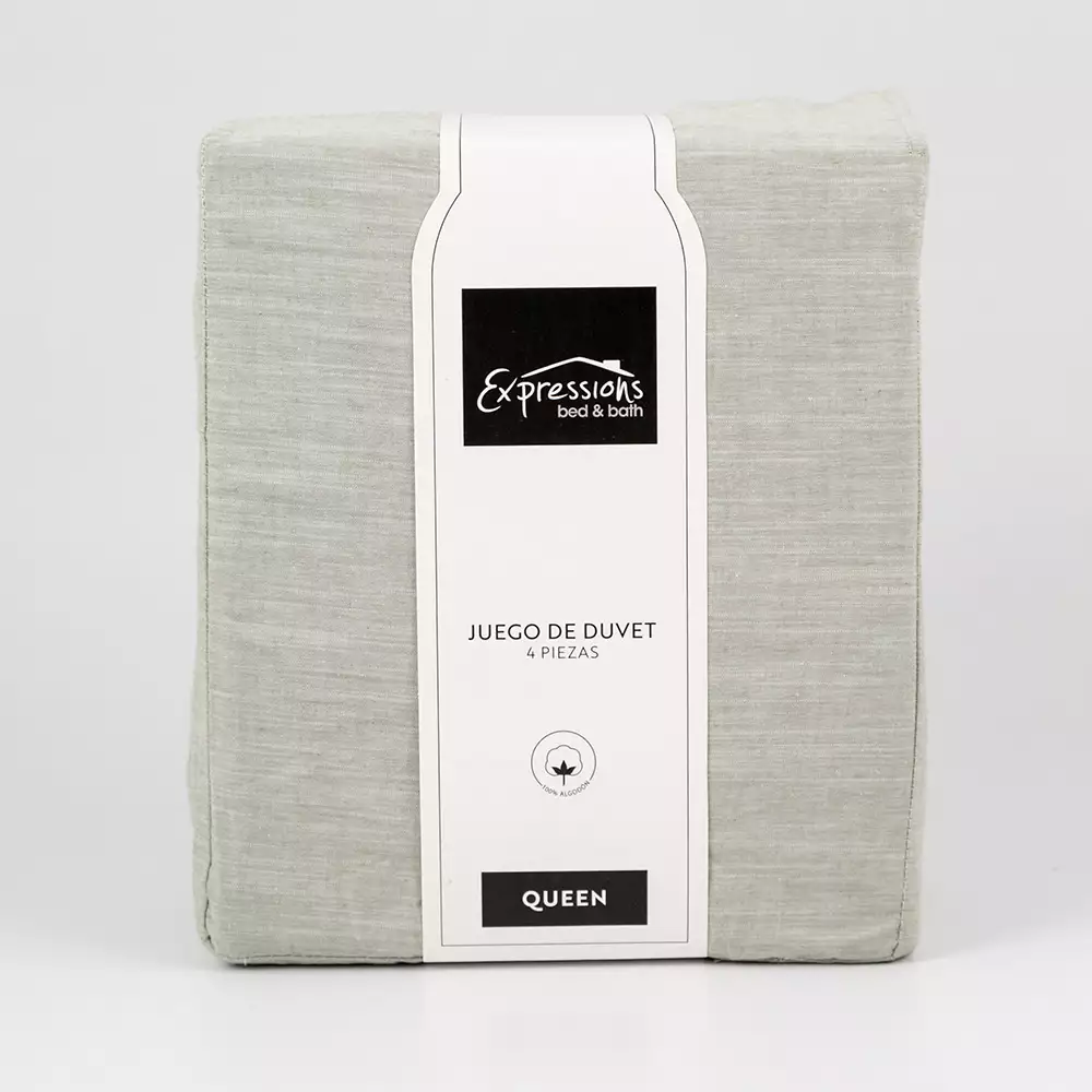 Juego De Duvet Expressions Queen 190X160Cm Verde 100% Algodon