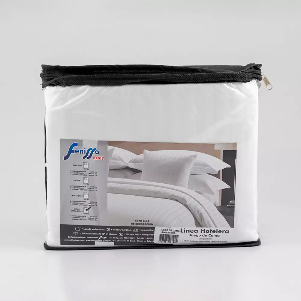 Juego De Sabanas Expressions Rayas Sateen King 190X200Cm Blanco