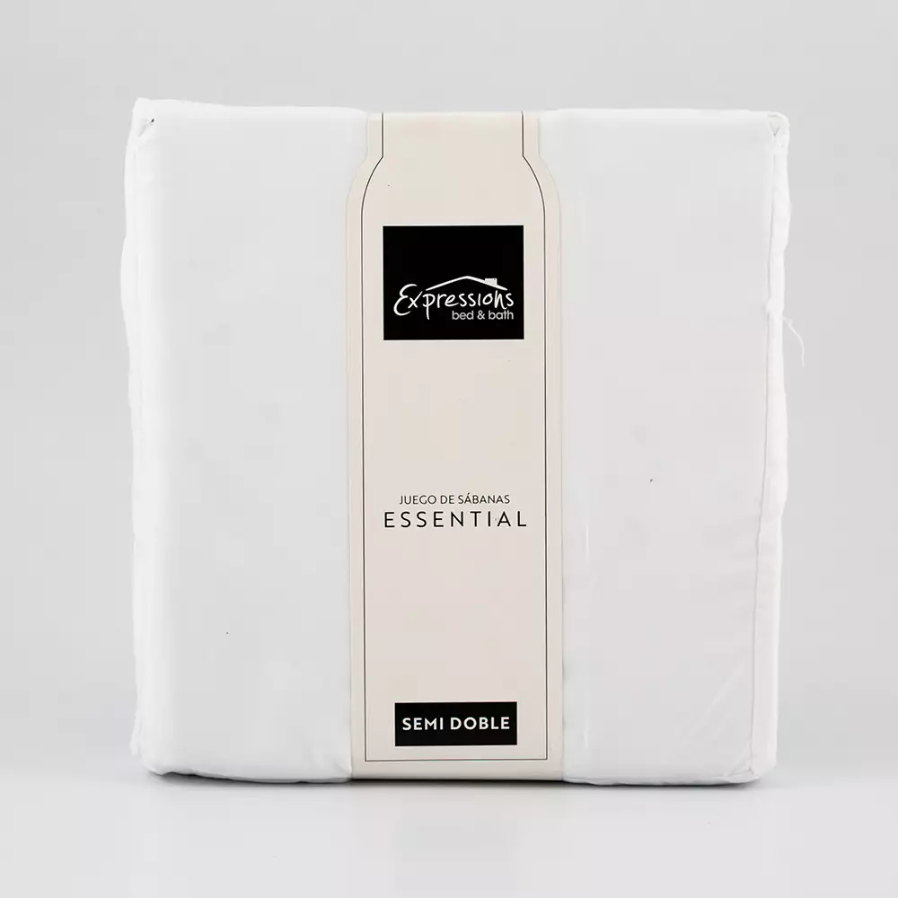 Juego De Sabanas Expressions Semidoble 190X120Cm Blanco 100% Poli