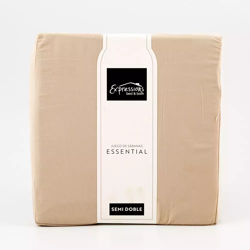 Juego De Sabanas Expressions Semidoble 190X120Cm Taupe 100% Polie
