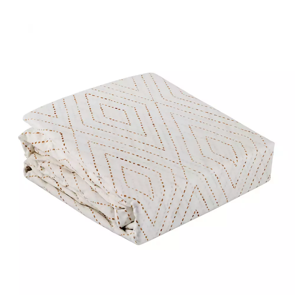 Juego Sabanas Expressions Geometric 150H Queen Taupe 100% Algodon