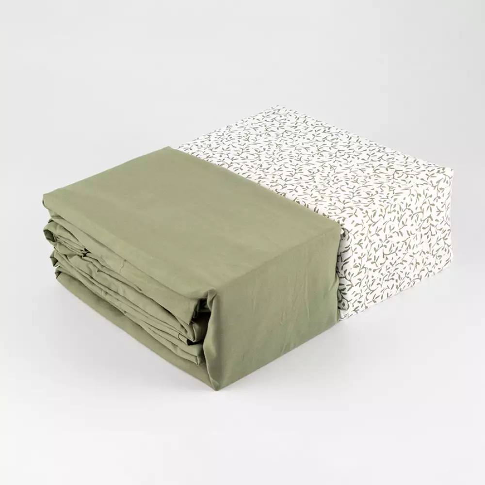 Juego Sabanas Expressions Set Basic Doble Verde 2 Ud 100% Poliest