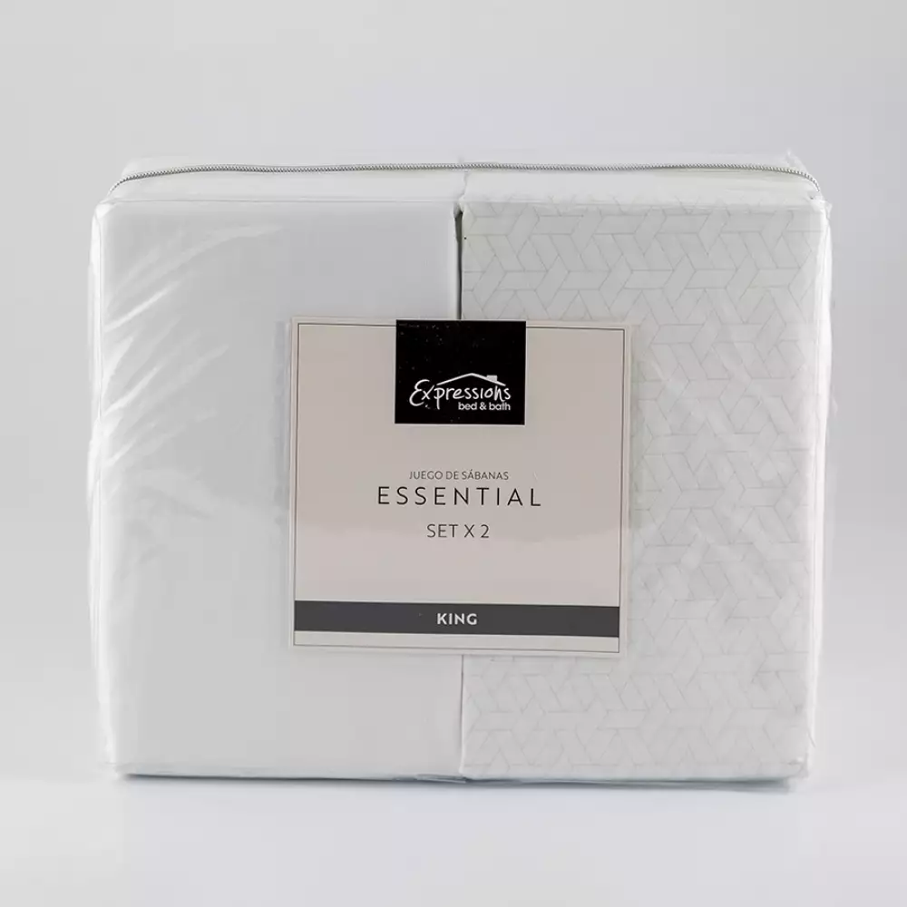 Juego Sabanas Expressions Set Basic King Blanco 2 Ud 100% Poliest