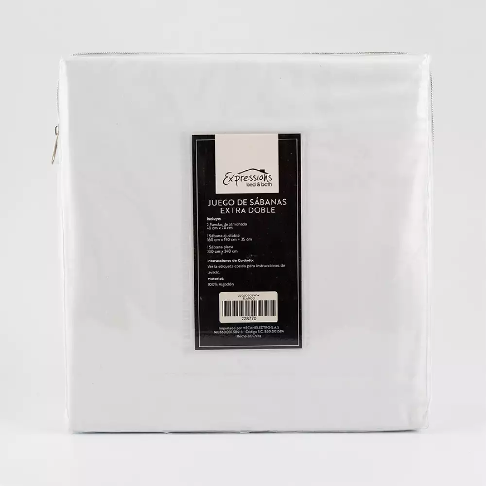 Juego Sabanas Expressions Ssq300Cbww Queen  190X160X1Cm  Queen  Bl