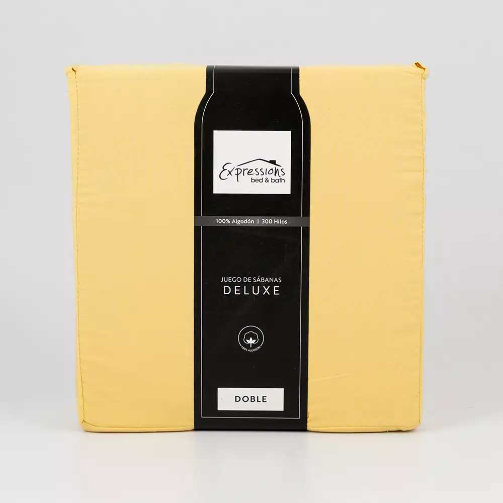 Juegos Sabana Expressions Doble 190X140Cm Amarillo 100% Algodon