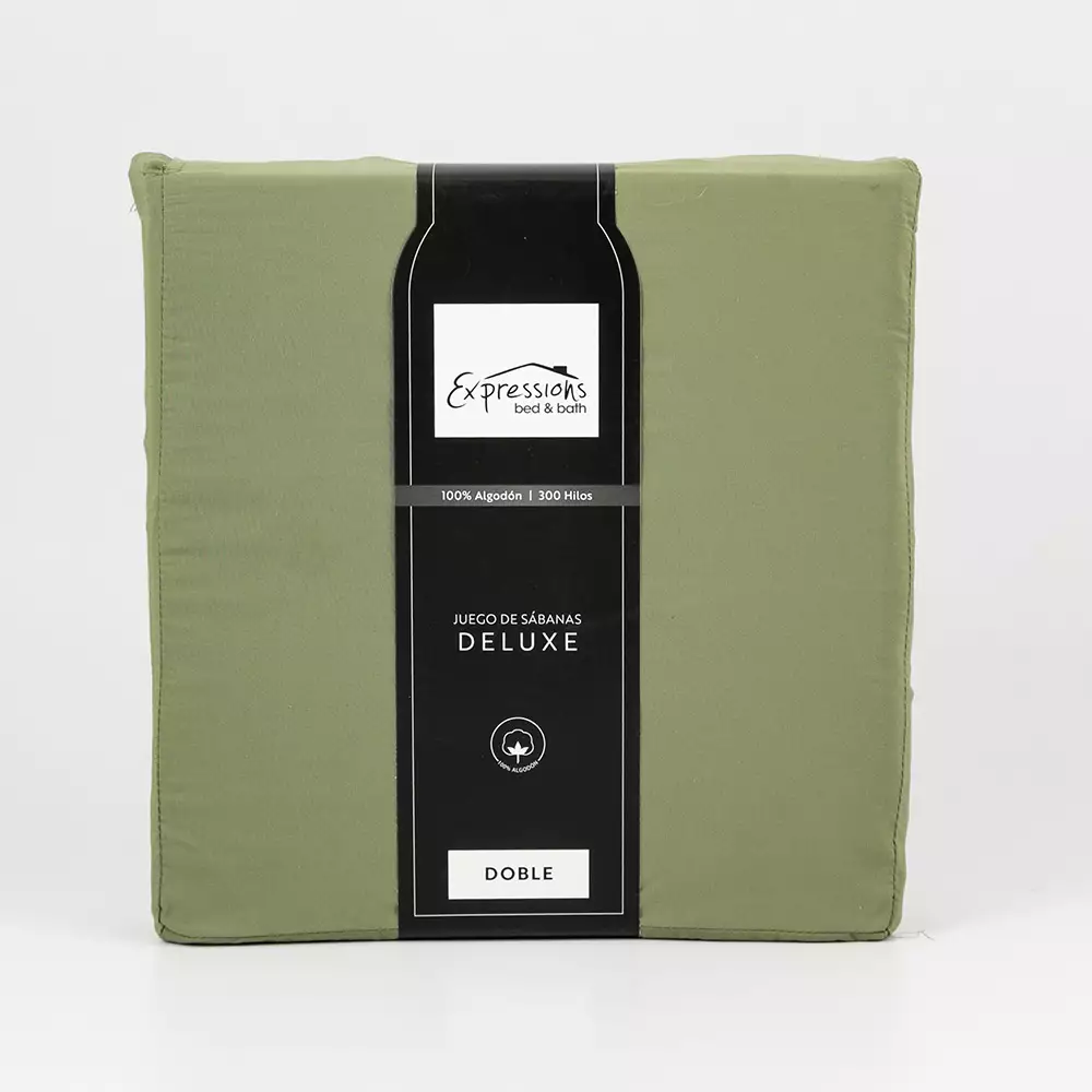 Juegos Sabana Expressions Doble 190X140Cm Verde 100% Algodon