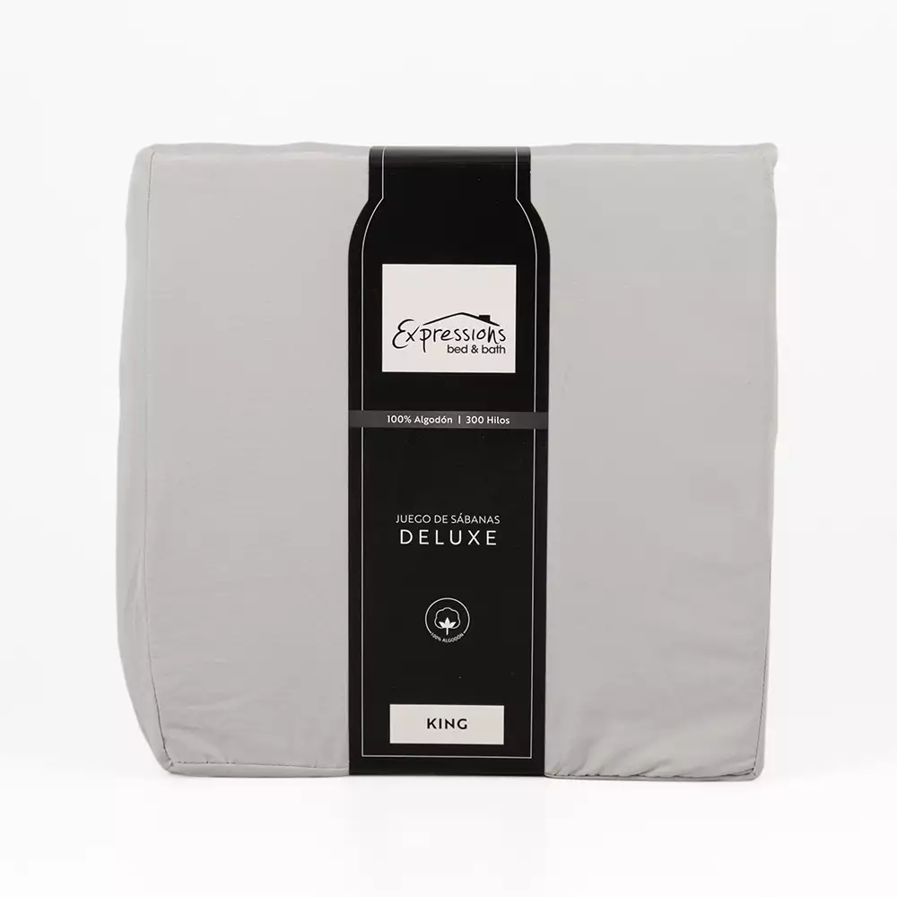 Juegos Sabana Expressions King 200X200Cm Gris 100% Algodon