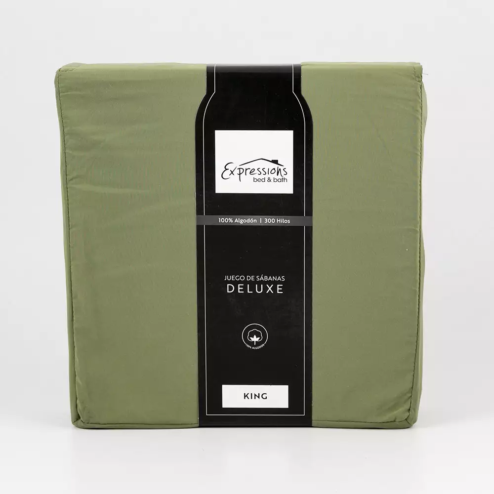 Juegos Sabana Expressions King 200X200Cm Verde 100% Algodon