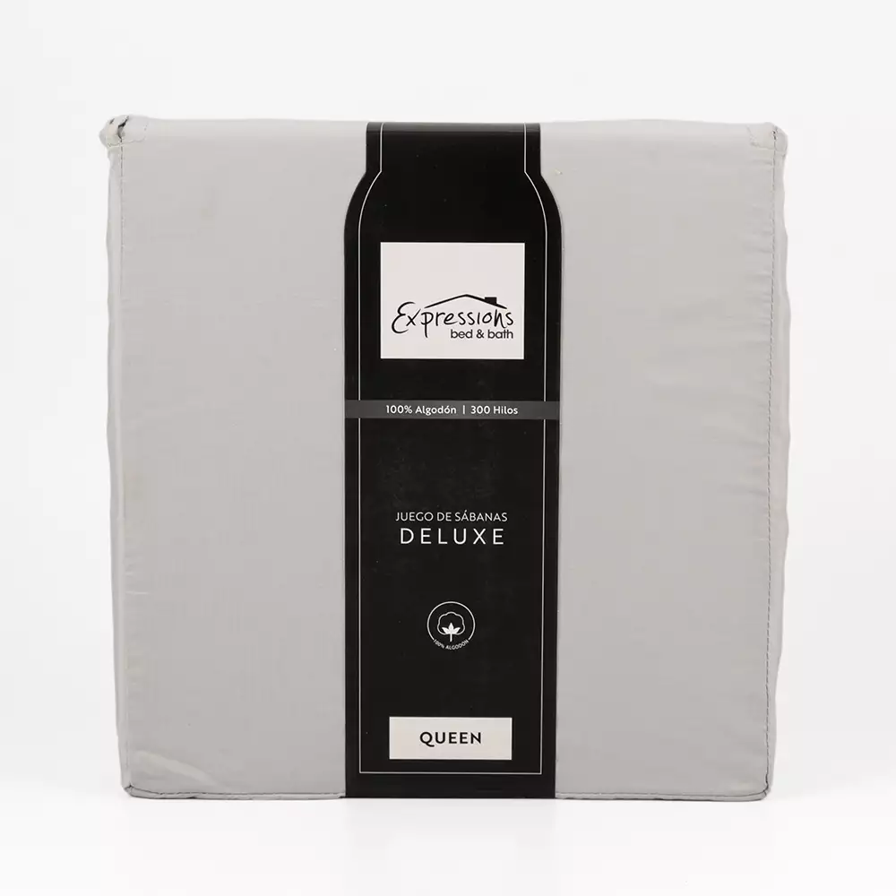 Juegos Sabana Expressions Queen 190X160Cm Gris 100% Algodon