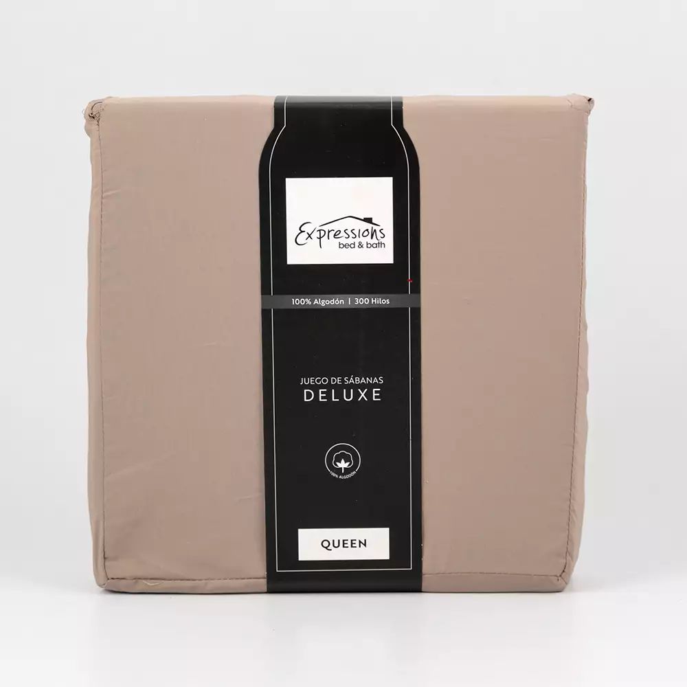 Juegos Sabana Expressions Queen 190X160Cm Marron 100% Algodon