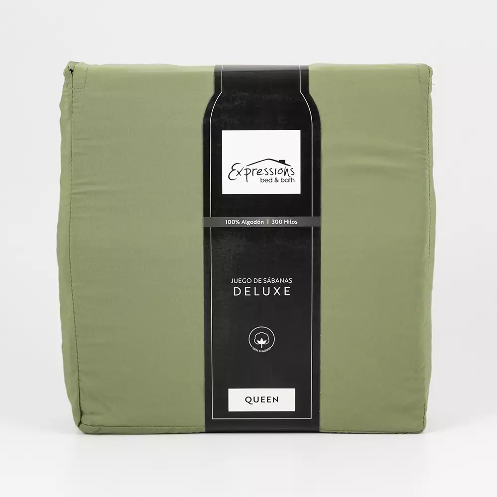 Juegos Sabana Expressions Queen 190X160Cm Verde 100% Algodon