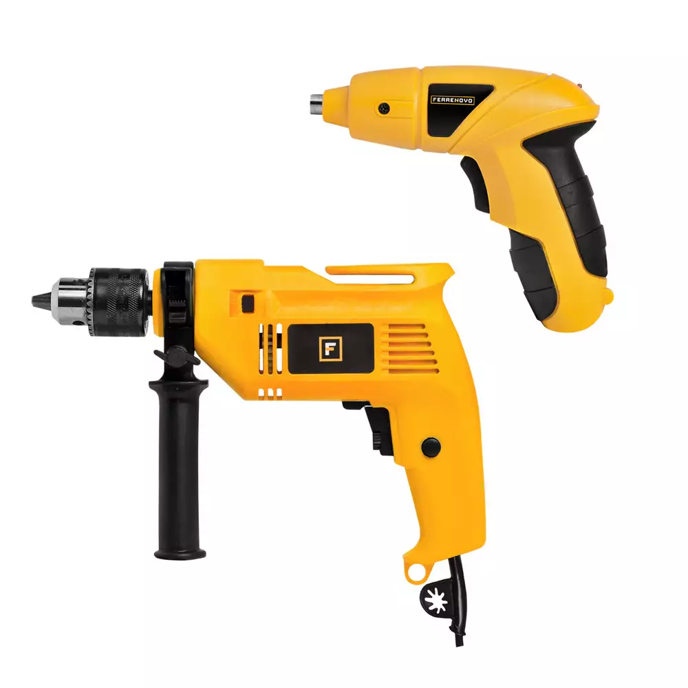 Kit Taladro De Impacto 500 Watts + Destornillador Inal Carga Usb + 10 Puntas