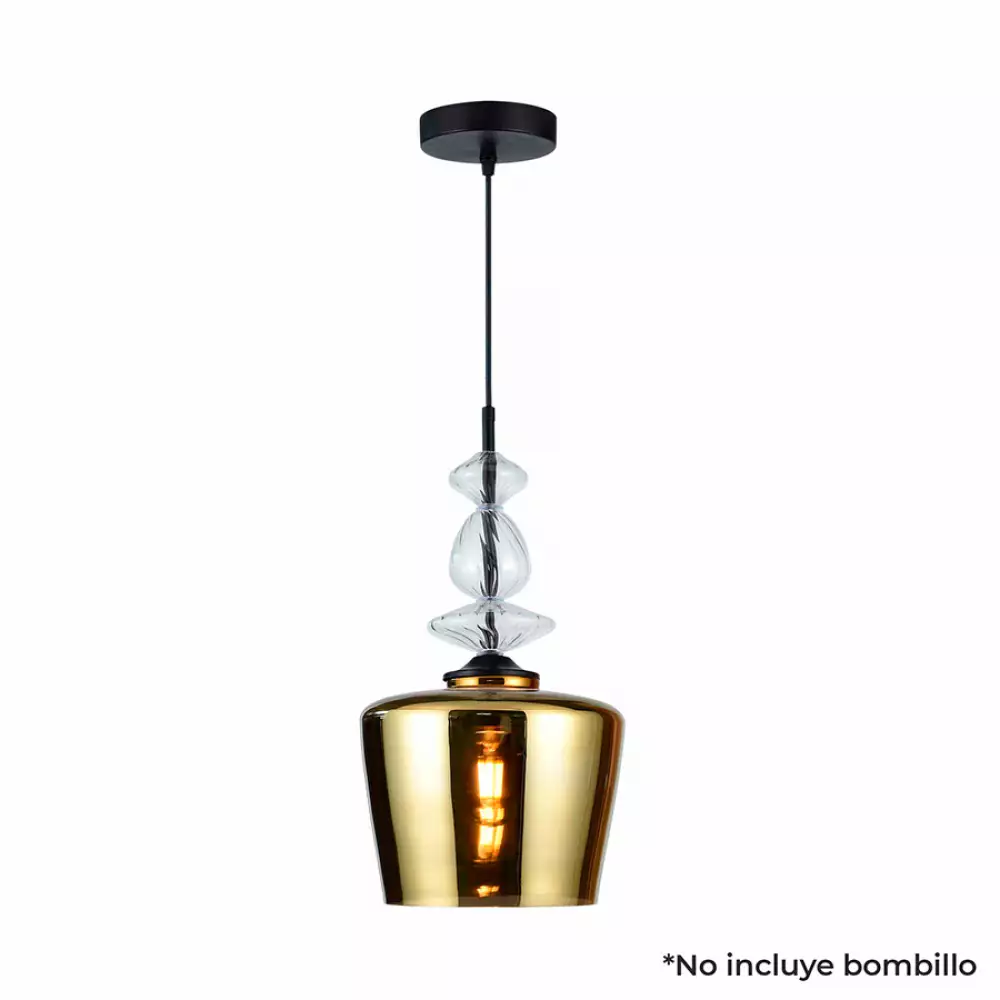 Lampara colgante akira gold vidrio color dorado