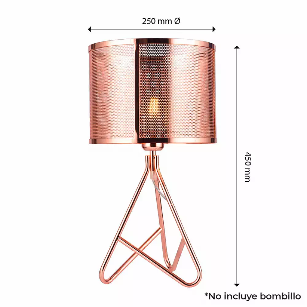 Lampara de mesa  yuna metalica cobre