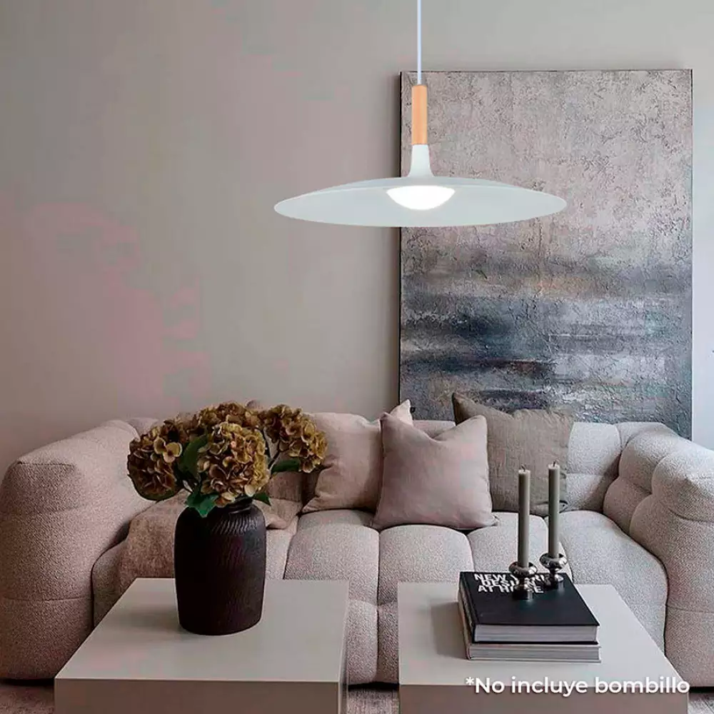 Lampara De Techo Lienxo Artis 24X46Cm Blanco 40 W Metal 20% Te