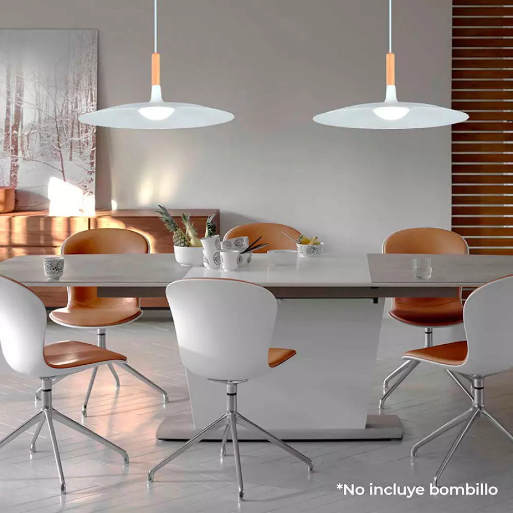 Lampara De Techo Lienxo Artis 24X46Cm Blanco 40 W Metal 20% Te