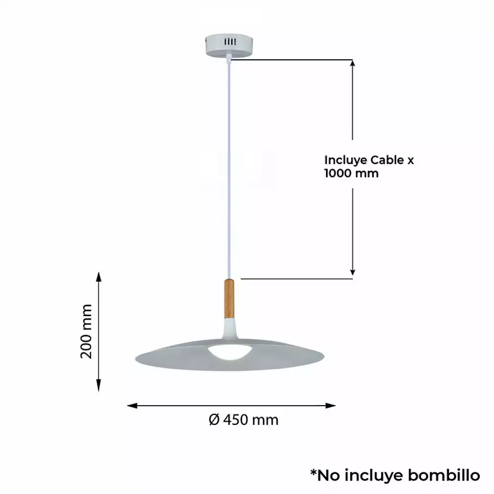 Lampara De Techo Lienxo Artis 24X46Cm Blanco 40 W Metal 20% Te