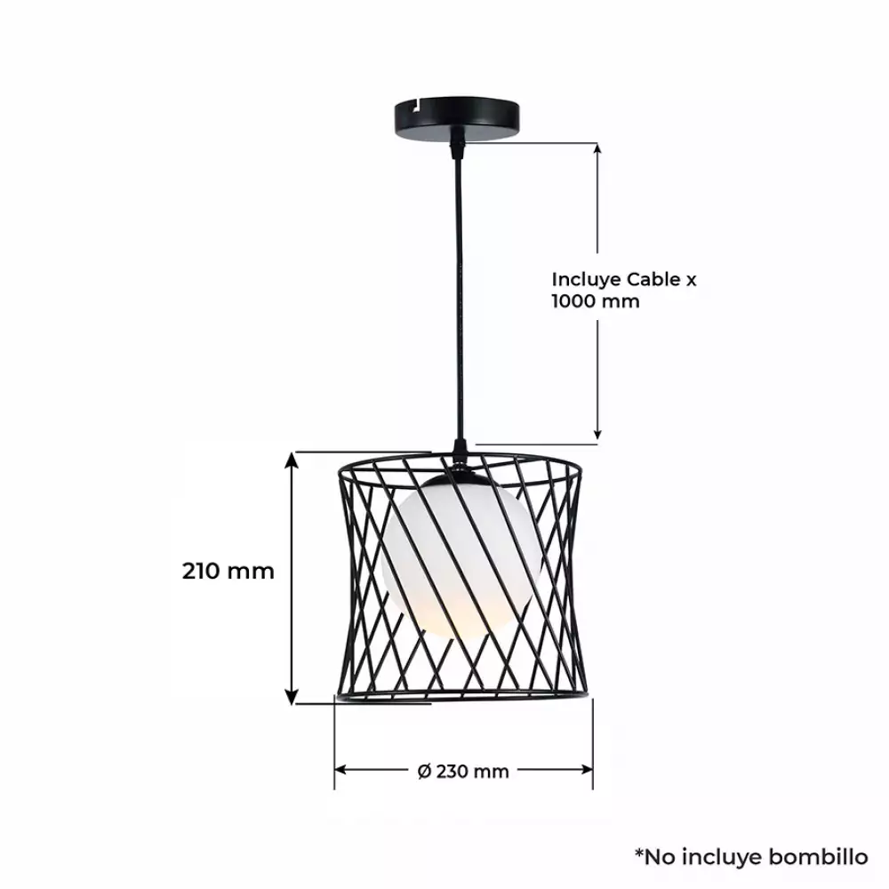 Lampara De Techo Lienxo Regina 42X26Cm Blanco 40 W Metal 20% T