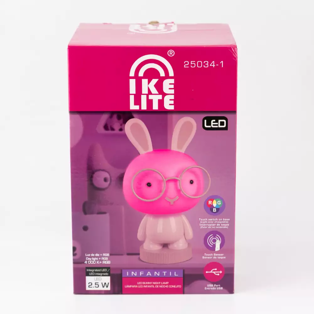 Lampara Mesa Infanti Ikelite Conejo 17X35Cm Blanco 2 W 100% Pla
