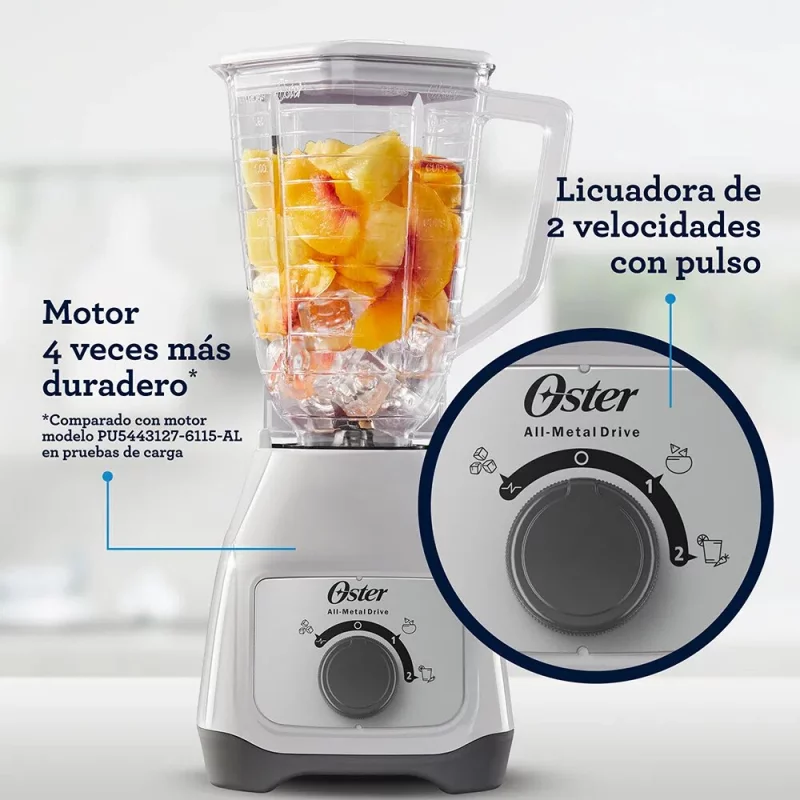 Licuadora Oster Blstkap-Wrd 550 W 2 Vel + Pulso Vaso Plastico 1.3