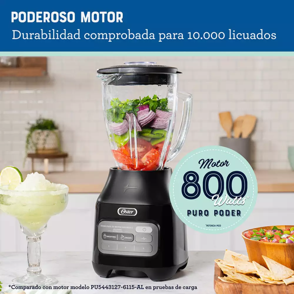 Licuadora Reversible Oster 3 Velocidades Negro 1.25 Lt 800 W 600