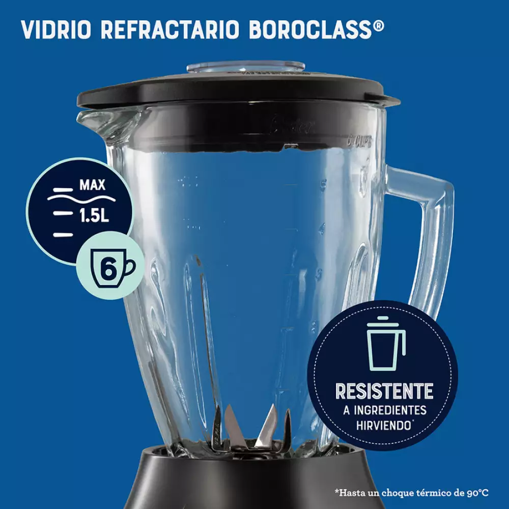 Licuadora Reversible Oster 3 Velocidades Negro 1.25 Lt 800 W 600