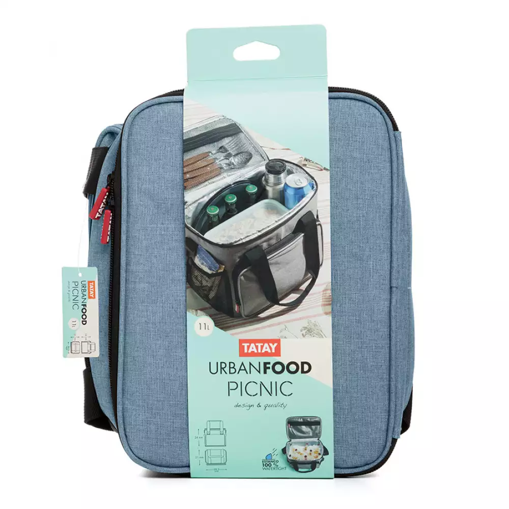 Lonchera Tatay Picnic 24X32X9Cm Azul Tela 1184514