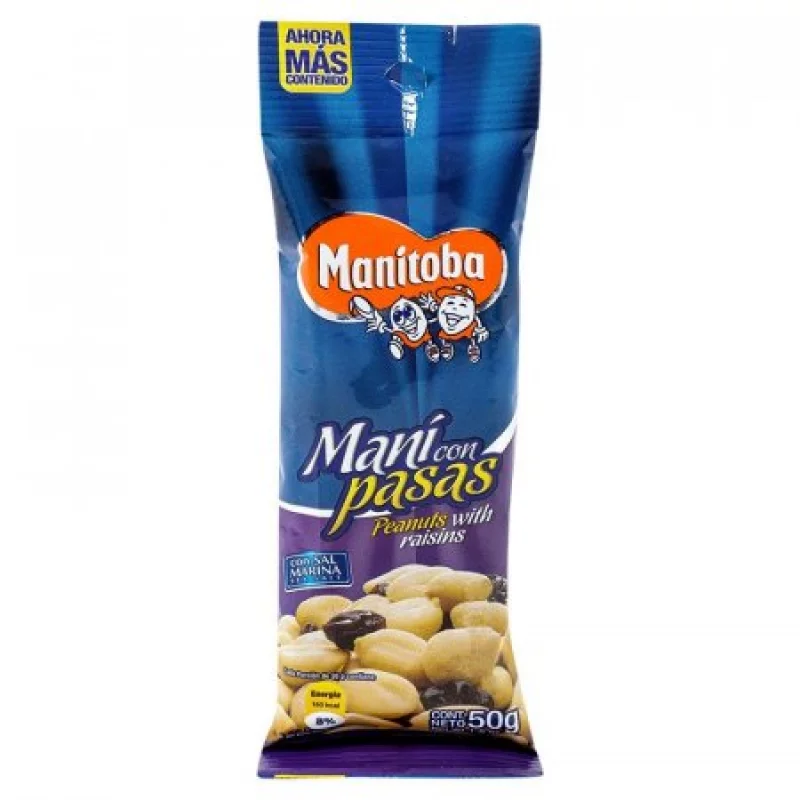 Maní De Sal Con Pasas Manitoba 50G