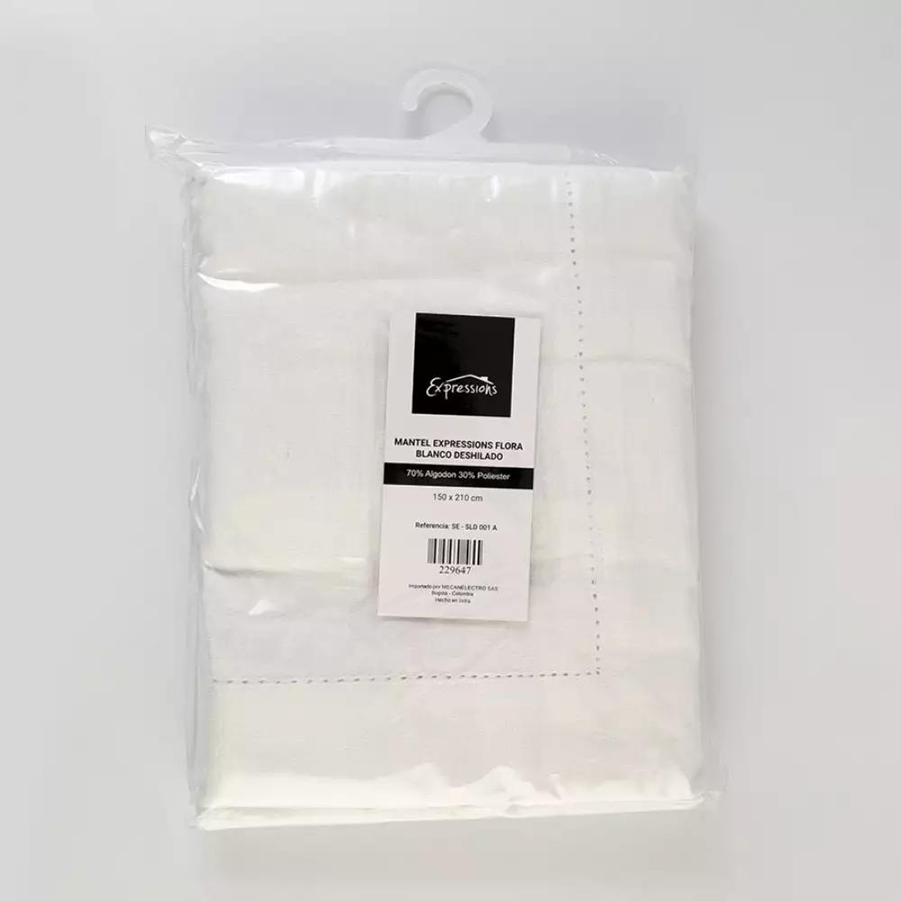Mantel Expressions Flora 150X210Cm Blanco Algodon Se-Sld001A
