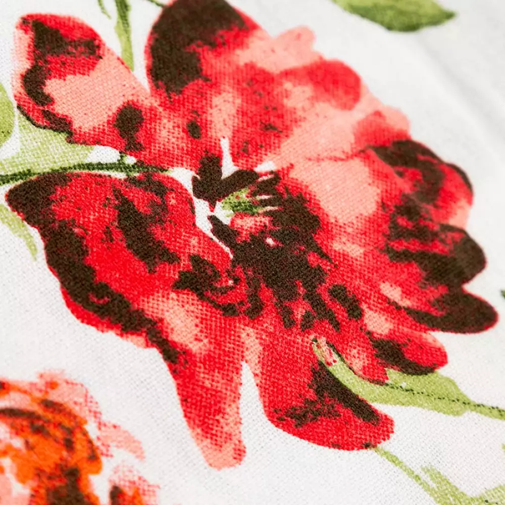 Mantel Expressions Flora Estampado 180X260Cm Rosa Algodon Ri-2401