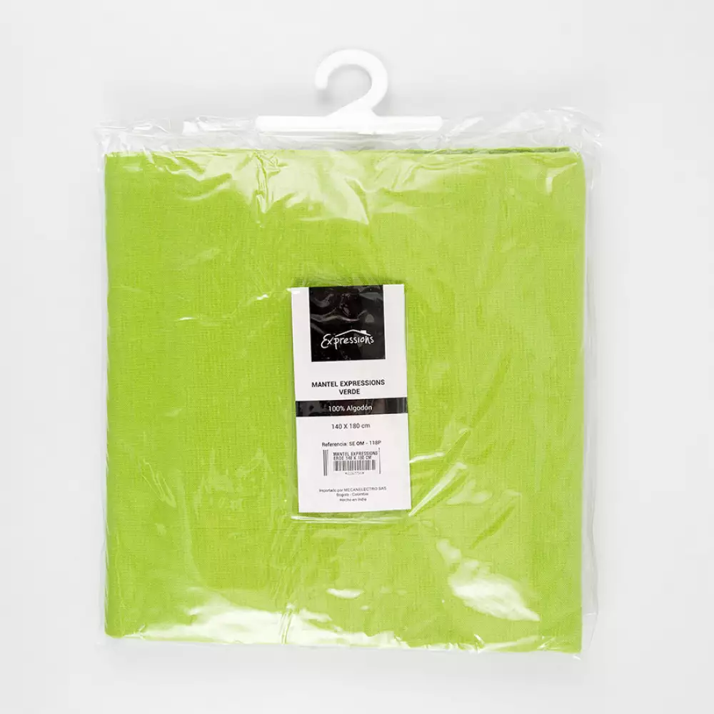 Mantel expressions verde 140 X 180cm 100% algodón 240gr