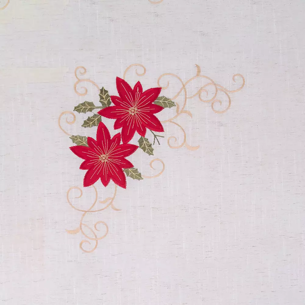 Mantel Miro Christmas Poinsettia 85X85Cm Blanco Poliester 831-X