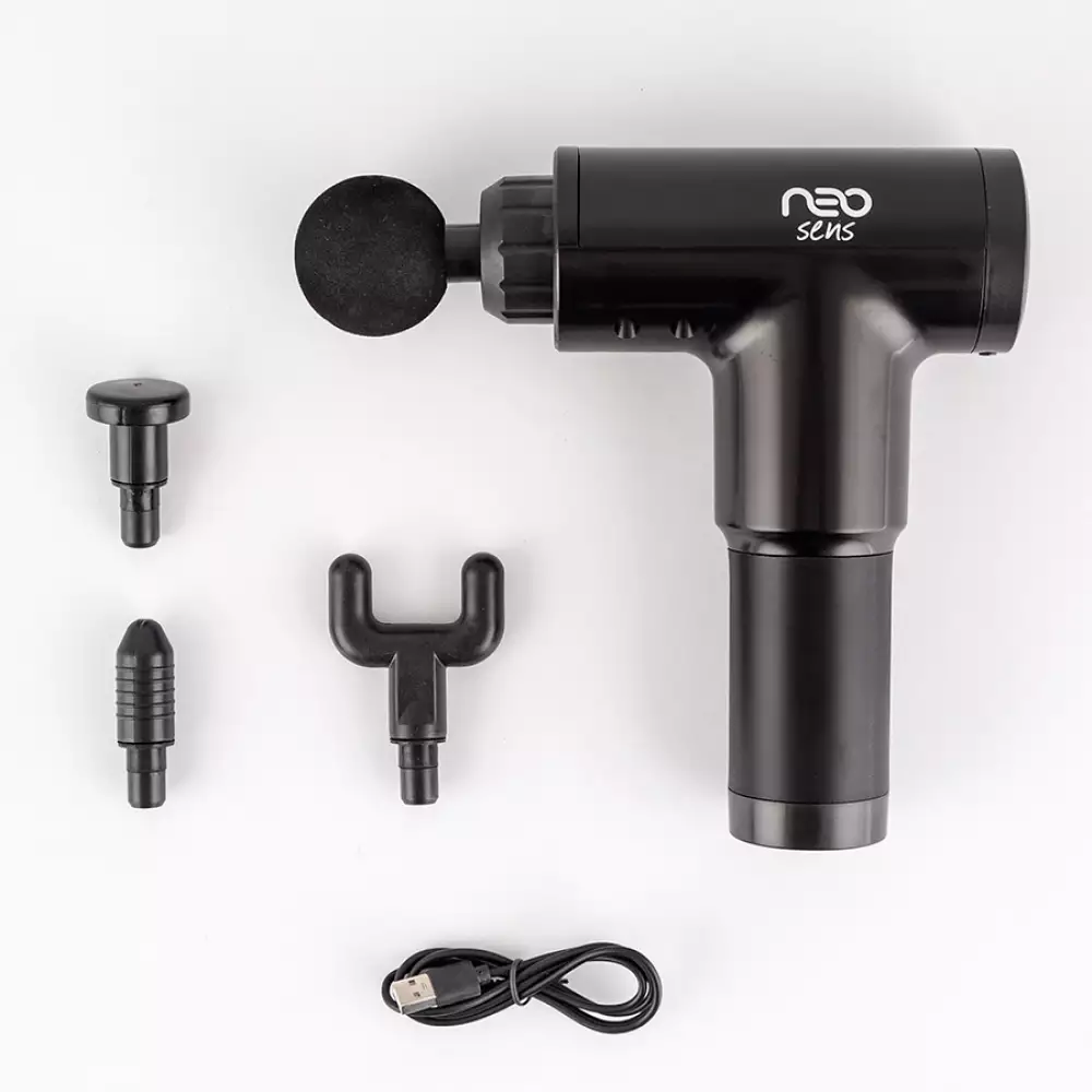 Masajeador neo sens muscular percutor gun + bascula neo sens digital mini combo ah8240 + a