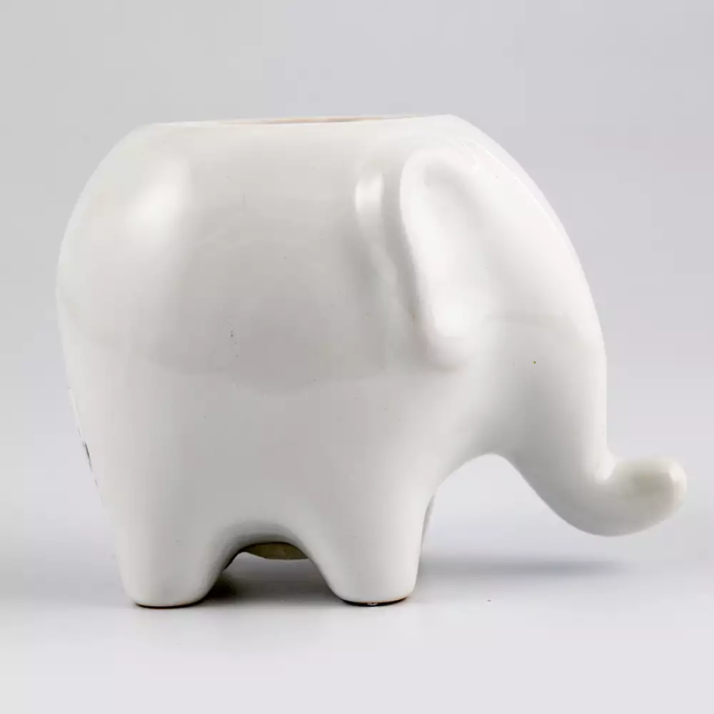 Matera Con Forma De Elefante-Blanco 