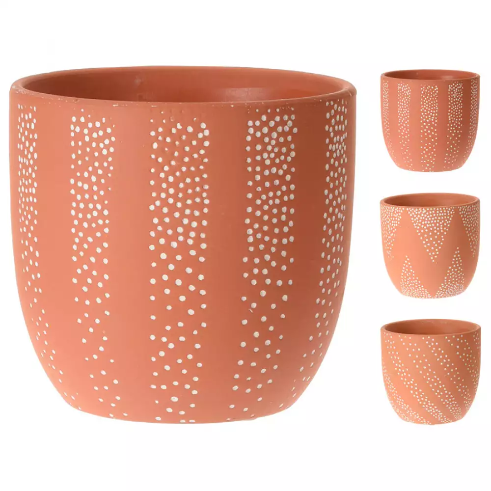 Matera En Terracota Con Diseño De Puntos