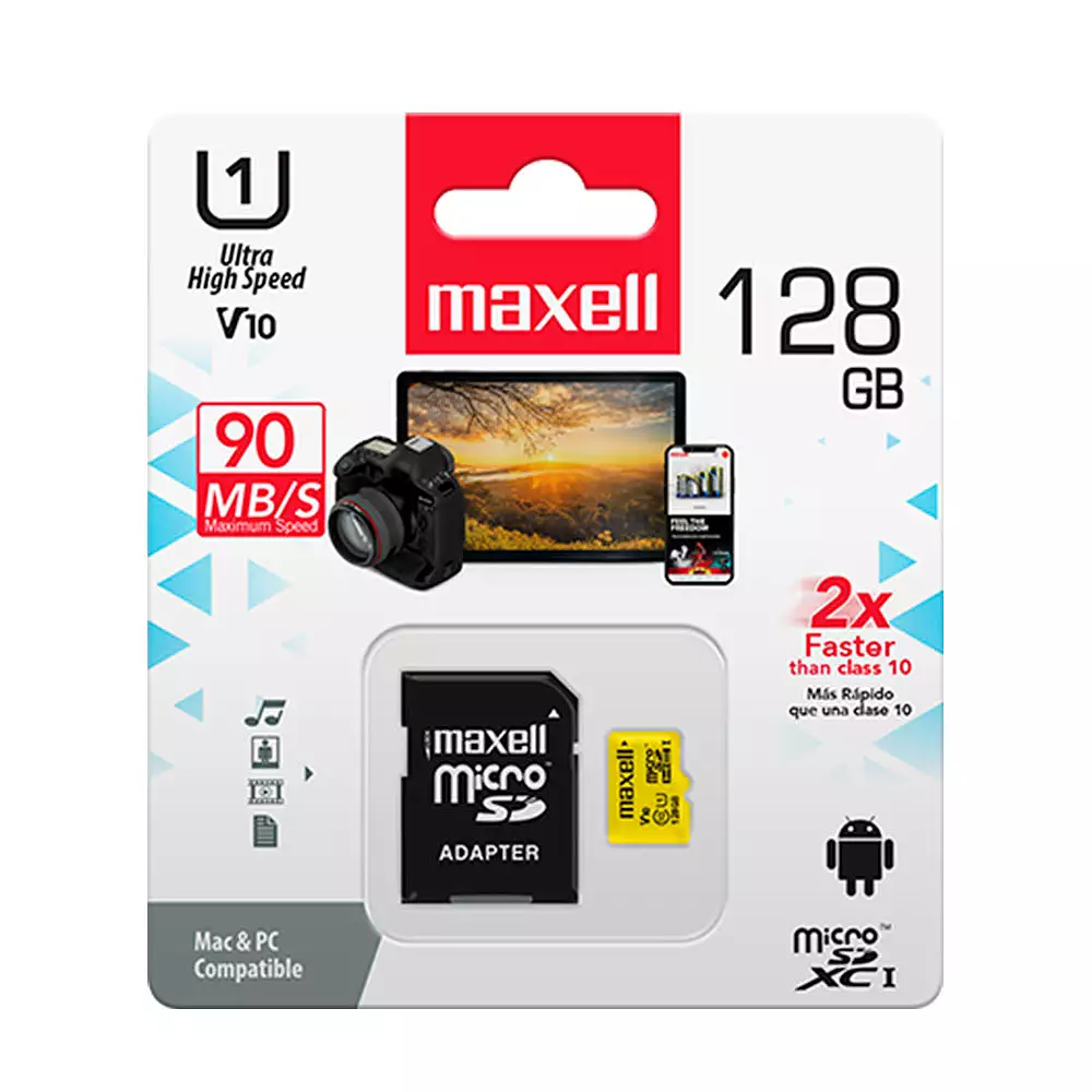 Memoria Micro Sd Maxell 128Gb + Adaptador 347521