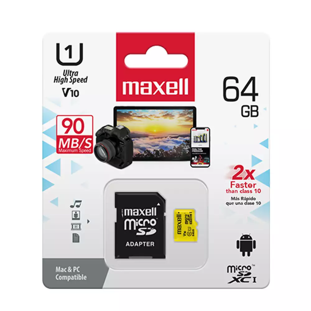 Memoria Micro Sd Maxell 64G Clase 10 + Adapt 348471